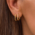 wholesale Copper O-shaped Zircon Ear Climbers For Women, Minimalist Andins。-0-2
