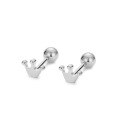 wholesale  S925 Sterling Silver Princess Crown Stud Earrings for women-0-4