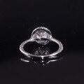 wholesale S925 Sterling Silver 15ct Moissanite Round Center Stone Engagement Ring Fashion Never Fade Stock Available-0-2