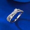 wholesale S925 silver three-circle wrapped brushed stack ring, a stylish and versatile fashion statement-0-2