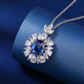 wholesale S925 Sterling Silver Full Diamond Round Pendant Hot Selling Women's Cross Collarbone Chain-0-0