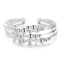 wholesale S925 Sterling Silver Geometric Multi-layer Beaded Rotating Bracelet with Silver Balls, INS New Punk Creative and Versatile-0-4