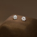 wholesale S925 sterling silver diamond-inlaid snowflake earrings, Korean-style Christmas commuter ins wind ear accessories M05321-0-2