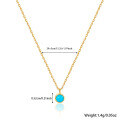 wholesale 925 Sterling Silver Turquoise Necklace, Small and Exquisite Retro Women's Collarbone Chain, European and American Fashion Cross-Border Jewelry-0-5