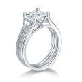 wholesale 18k white gold-plated S925 silver 65mm princess cut moissanite ring for women, stackable band ring, Amazon bestseller-0-4