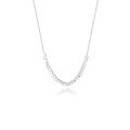 wholesale S925 Sterling Silver Summer Mini Square Crushed Silver Necklace, Minimalist Design Small Collarbone Chain Gift for Best Friend-0-4