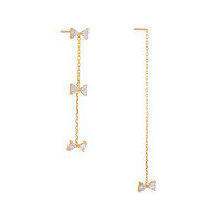 wholesale Metal material first, spring new AHKAH small fresh earrings kite high-grade sense light long earrings source manufacturer wholesale-White zirconium AB earrings