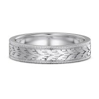 wholesale S925 Sterling Silver Exquisite High-End Textured Zircon Round Ring Unisex Minimalist Versatile Matching Couple Bands-Platinum DY121194-SW-NO 7