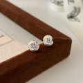 wholesale S925 Sterling Silver Plated Zircon Ear Studs for Women, Korean Version Chic Design, Fashionable and Exquisite Earrings-0-1