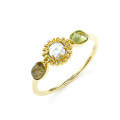 wholesale S925 Sterling Silver Gold-Plated Agate* Ring Topaz Peridot Sunflower Jewelry Light Luxury Retro Style-0-0