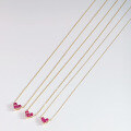 wholesale 18K Gold Red Ruby Heart Necklace, StarJewelry Same Style Heart-shaped Collarbone Chain for Valentine's Day Gift-0-3