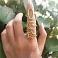 wholesale 925 Silver Ring, Ins-style Versatile Geometric Star Moon Ring for Women, Smooth Surface, European and American Wholesale Jewelry-0-3