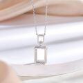 wholesale S925 Sterling Silver Square Zirconia Necklace for Women, Designed with a Sense of European and American Fashion Pendant Wholesale-0-3
