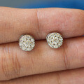 S925 Sterling Silver Round Hip-Hop Moissanite Stud Earrings-0-0