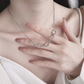 wholesale S925 Sterling Silver Irregular Patchwork Chain Trendy Versatile Women's Collarbone Necklace-0-1