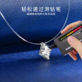 S925 Silver Invisible Necklace with 1ct D Color Moissanite Square Pendant-0-2