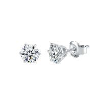 wholesale S925 Sterling Silver Plated with 18K Gold Eagle Claw Earrings 08/1/15/2 Carat Moissanite Classic Minimalist Stud Earrings-0.6 carat moissanite earrings 4mm (single 0.3ct)