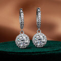S925 Silver Moissanite Luxury Round Earrings Wholesale Factory-0-4