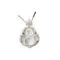 wholesale S925 Sterling Silver New Chinese Style Ice Jadeite Chalcedony Necklace for Women, High Ice Chalcedony Pendant, Natural Ice Species Chalcedony-0-4