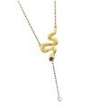wholesale S925 Sterling Silver Gold-Plated Woven Snake Necklace, New Style, Xiaohongshu Live Cross-Border Hot Item-0-4