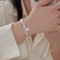wholesale S925 Sterling Silver Heavy Work Small Square Bracelet for Women, Korean Dongdaemun Stall Goods, Niche High-End Sense Accessory-0-3