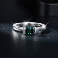 wholesale 18k Gold Plated S925 Silver 5*7mm Green Radiant Cut Moissanite Women's Ring, New Cross-Border Best Seller-0-1