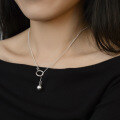 wholesale Metal material new popular spherical pendant long necklace for women, elegant niche design high-end sense luxury sweater chain wholesale-0-3