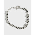 wholesale S925 Sterling Silver Korean Style Versatile Chain Bracelet with Minimalist Vintage Distressed Twist Design for Women-0-0