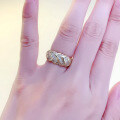 wholesale S925 sterling silver gold-plated shimmering wave ring, trendy jewelry romantic collection new-0-3