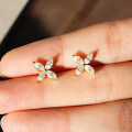 925 Silver 2025 New Marquise Moissanite Clover Unisex Earrings for Cross-border-0-2