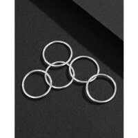wholesale 999 pure silver minimalist ring for women, small and unique design, solid silver smooth surface, luxurious and high-end, index finger or pinky ring, matching couple bands-999 Silver Ring Polished Size 12