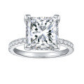 wholesale Sterling Silver Princess Cut 95mm 5CT Full Moissanite Ring-0-0