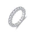 wholesale S925 silver plated with 18K white gold, new luxury full diamond round 30mm moissanite women's wedding eternity ring-0-4