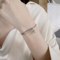wholesale S925 Sterling Silver Korean Style Chain Simple and Minimalist Design Fashionable and Elegant Bead Trendy Bracelet-0-3