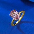 wholesale S925 Sterling Silver Gold-Plated Imported High-Carbon Diamond 7*10mm Oval Morganite Pink Cocktail Ring-0-1