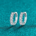 S925 Sterling Silver Full Moissanite Geometric Square Row Earrings-0-4