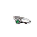 wholesale S925 Silver Inlaid Natural Jadeite Bamboo Ring, Type A Ice Sun Green Spicy Green, Fashionable and Minimalist Open-End Ring-0-4
