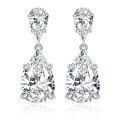 wholesale 18k Gold Plated S925 Silver 7*11mm Pear-Shaped Full Moissanite Stud Earrings, New Style-0-0