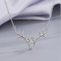 wholesale S925 Sterling Silver Maker's "Deer in Motion" Necklace, Fashion-Forward Minimalist Unique Niche Design Trendy Collarbone Chain-0-0