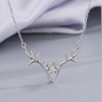 wholesale S925 Sterling Silver Maker's "Deer in Motion" Necklace, Fashion-Forward Minimalist Unique Niche Design Trendy Collarbone Chain-All the Way With You Necklace 925 Silver
