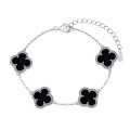 wholesale Metal Material: 925 Silver Cross-border Live Streaming Women's Versatile High-end Four-leaf Clover Design Fairy-style Mother-of-pearl Bracelet Wholesale-0-9