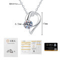 S925 Silver Cross-Border Original Moissanite Necklace with Heart Design-0-6