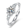 S925 Silver Classic Six-Prong Moissanite Ring for Women-0-3