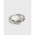 wholesale S925 Sterling Silver Korean Knit Design Silver Ring, Ins Minimalist Style, Retro Distressed Twist-0-0