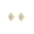 wholesale S925 Sterling Silver French Retro Micro-set Zircon Earrings For Women, Minimalist And Advanced Color Zircon-0-4