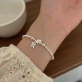 wholesale S925 Sterling Silver Small Cat Eating Fish Bracelet, Niche Commuting Minimalist Versatile Hand String Jewelry for Women, Xiaohongshu Same Style-0-2