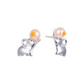 wholesale 925 Sterling Silver Small Elephant Pearl Stud Earrings, Minimalist Design Elegant Earrings for Women, New Trend Elephant Earrings-0-4