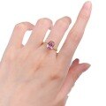 wholesale S925 Sterling Silver Gold-Plated Imported High-Carbon Diamond 7*10mm Oval Morganite Pink Cocktail Ring-0-4