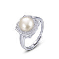 wholesale S925 Sterling Silver Freshwater Pearl Ring for Women, Summer New Trendy Fashion Adjustable Index Finger Ring Jewelry-0-4