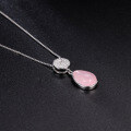 wholesale S925 Silver Light Luxury Jewelry Accessories Pink Crystal Gemstone Pendant French Romance Natural Colored Gemstone Necklace Pendant-0-3